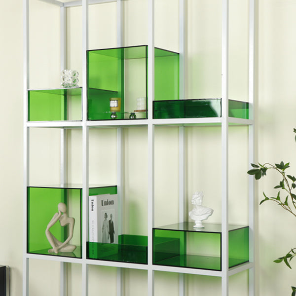 Scandinavian Open Etagere Bookshelf with Iron Frame Acrylic Bookcase Clearhalo 'Bookcases' 'furn' 'furn_bookcases' 'Furniture' 'furniture_bookcases' 'Office Furniture' 4878410
