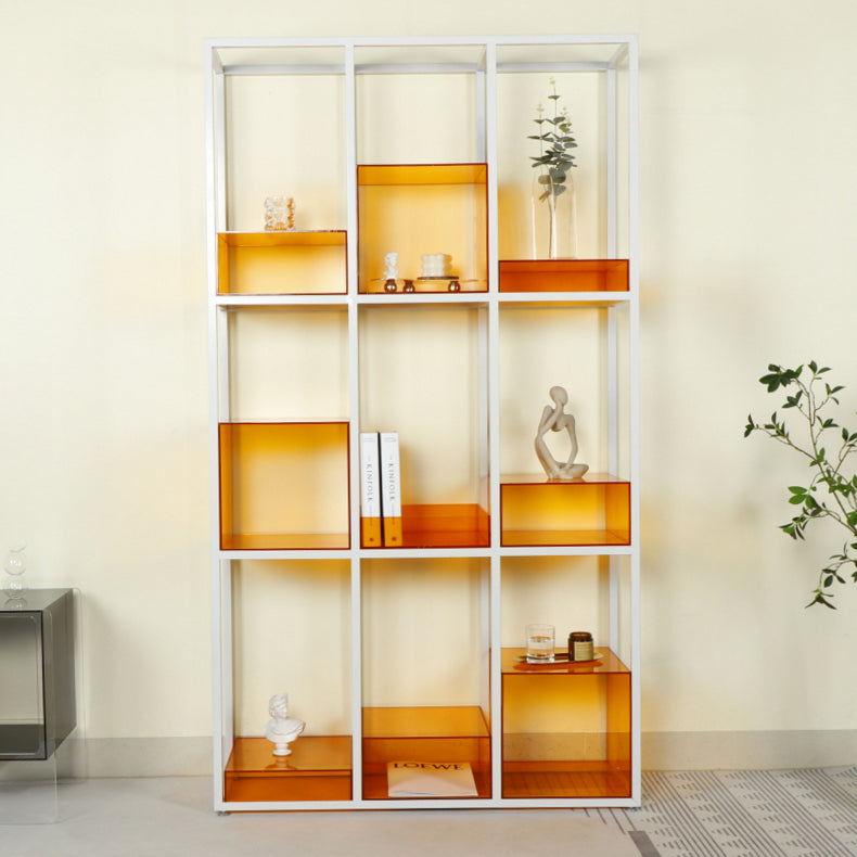 Scandinavian Open Etagere Bookshelf with Iron Frame Acrylic Bookcase Clearhalo 'Bookcases' 'furn' 'furn_bookcases' 'Furniture' 'furniture_bookcases' 'Office Furniture' 4878413
