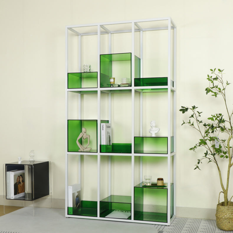 Scandinavian Open Etagere Bookshelf with Iron Frame Acrylic Bookcase Clearhalo 'Bookcases' 'furn' 'furn_bookcases' 'Furniture' 'furniture_bookcases' 'Office Furniture' 4878414