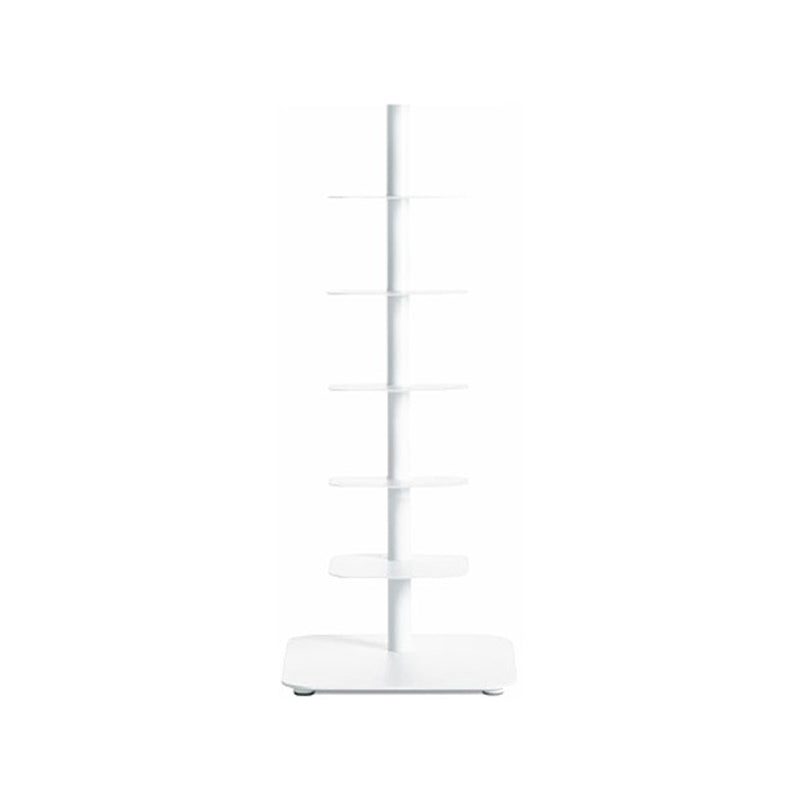 Metal Geometric Bookcase Scandinavian Style Open Back Bookshelf 15.7"L x 15.7"W x 39.4"H White Clearhalo 'Bookcases' 'furn' 'furn_bookcases' 'Furniture' 'furniture_bookcases' 'Office Furniture' 4878419