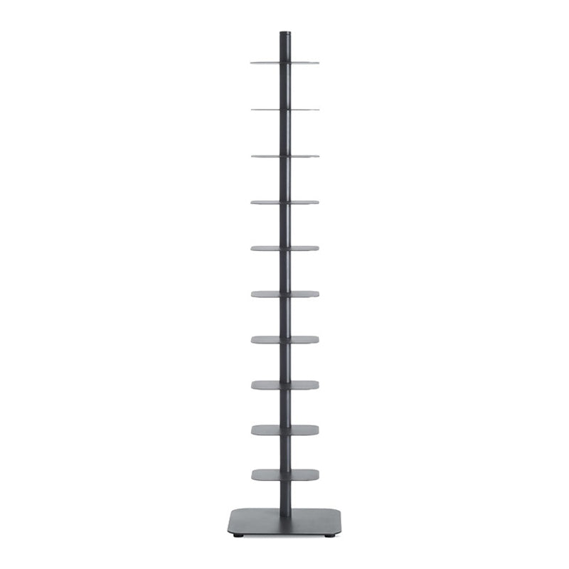 Metal Geometric Bookcase Scandinavian Style Open Back Bookshelf 15.7"L x 15.7"W x 74.8"H Black Clearhalo 'Bookcases' 'furn' 'furn_bookcases' 'Furniture' 'furniture_bookcases' 'Office Furniture' 4878426