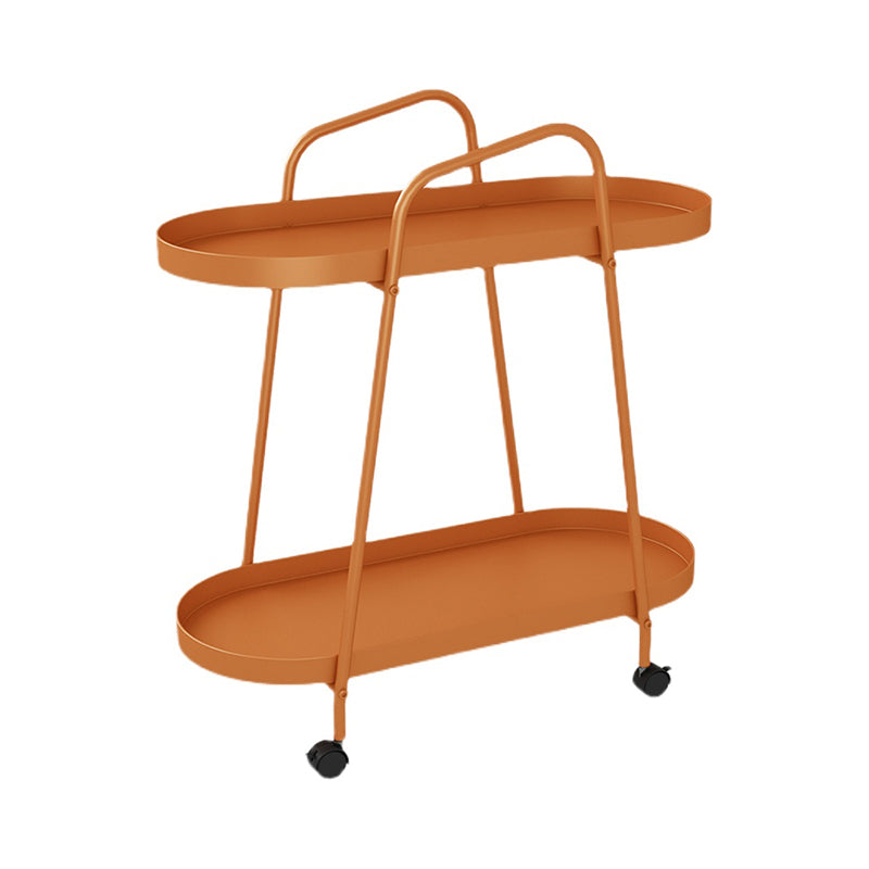 Iron Movable Bookshelf Double Layer Floor Bookcase with Pulley Orange Clearhalo 'Bookcases' 'furn' 'furn_bookcases' 'Furniture' 'furniture_bookcases' 'Office Furniture' 4878444