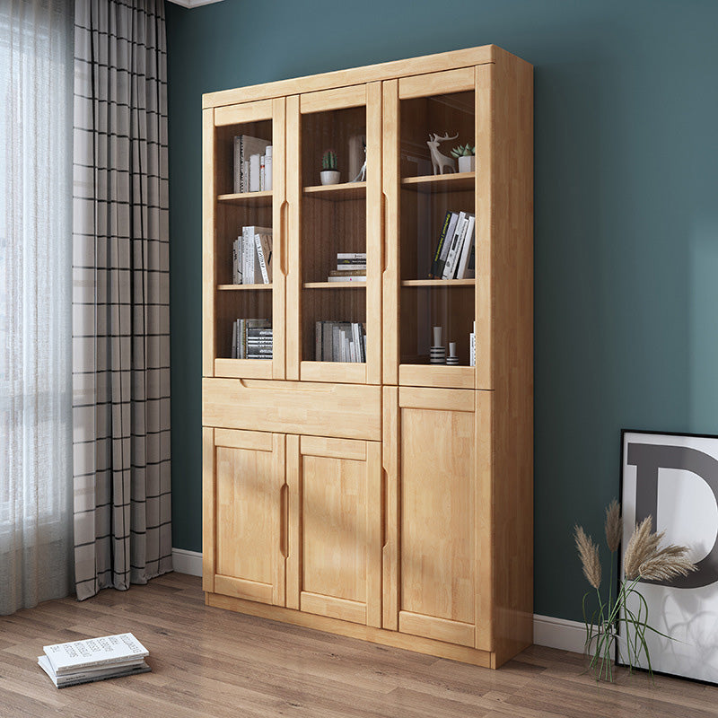 Contemporary Style Bookshelf Solid Wood with Door Bookcase for Office Study Room Clearhalo 'Bookcases' 'furn' 'furn_bookcases' 'Furniture' 'furniture_bookcases' 'Office Furniture' 4878451