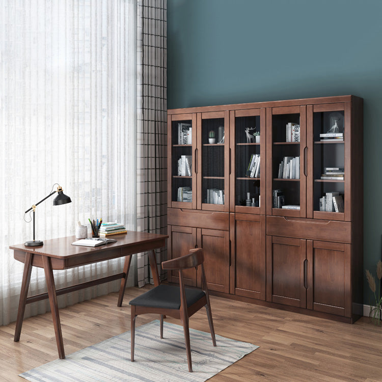 Contemporary Style Bookshelf Solid Wood with Door Bookcase for Office Study Room Clearhalo 'Bookcases' 'furn' 'furn_bookcases' 'Furniture' 'furniture_bookcases' 'Office Furniture' 4878456