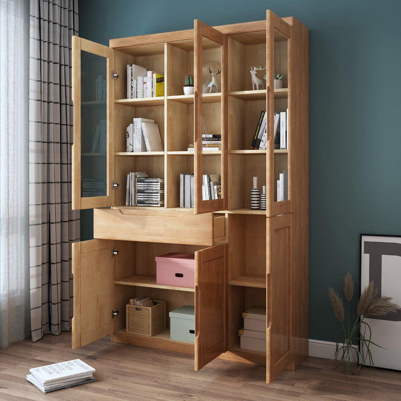 Contemporary Style Bookshelf Solid Wood with Door Bookcase for Office Study Room Clearhalo 'Bookcases' 'furn' 'furn_bookcases' 'Furniture' 'furniture_bookcases' 'Office Furniture' 4878458