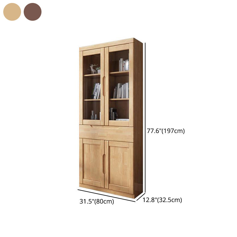 Contemporary Style Bookshelf Solid Wood with Door Bookcase for Office Study Room Clearhalo 'Bookcases' 'furn' 'furn_bookcases' 'Furniture' 'furniture_bookcases' 'Office Furniture' 4878467