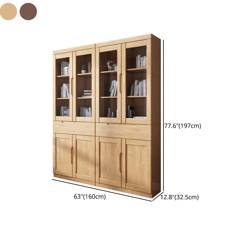 Contemporary Style Bookshelf Solid Wood with Door Bookcase for Office Study Room Clearhalo 'Bookcases' 'furn' 'furn_bookcases' 'Furniture' 'furniture_bookcases' 'Office Furniture' 4878469