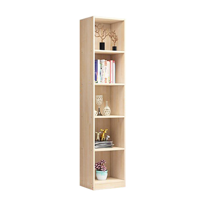 Scandinavian Pine Wood Standard Bookshelf Closed Back Vertical Bookshelf 15.7"L x 9.4"W x 70.9"H Clearhalo 'Bookcases' 'Furniture' 'furniture_bookcases' 'Office Furniture' 4878508