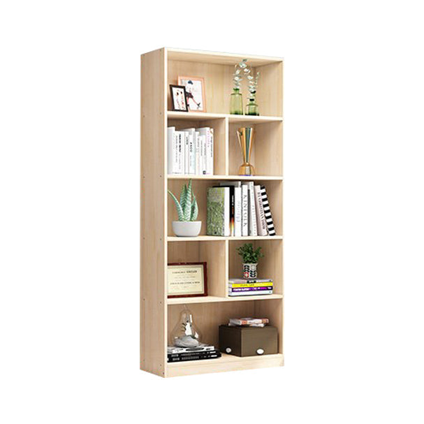 Scandinavian Pine Wood Standard Bookshelf Closed Back Vertical Bookshelf 31.5"L x 9.4"W x 70.9"H Clearhalo 'Bookcases' 'Furniture' 'furniture_bookcases' 'Office Furniture' 4878511