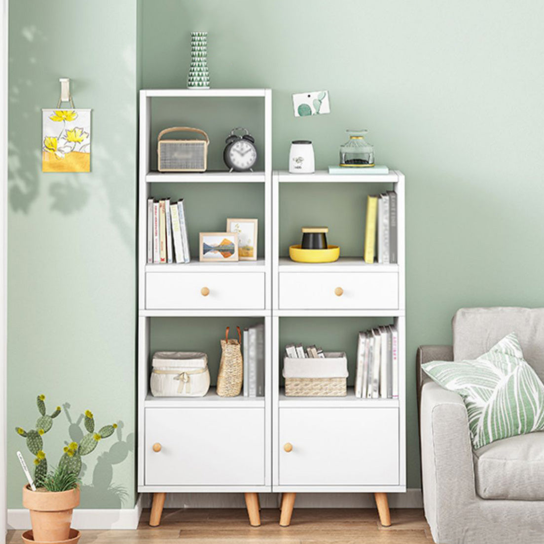 Wood Bookshelf Scandinavian Style Bookcase for Home Office and Study Room Clearhalo 'Bookcases' 'furn' 'furn_bookcases' 'Furniture' 'furniture_bookcases' 'Office Furniture' 4878528