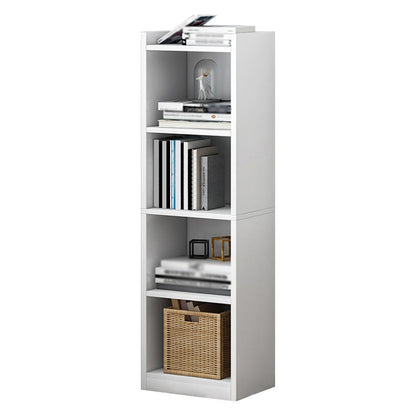 Wood Bookshelf Scandinavian Style Bookcase for Home Office and Study Room 11.8"L x 9.4"W x 48.8"H White Shelves Clearhalo 'Bookcases' 'furn' 'furn_bookcases' 'Furniture' 'furniture_bookcases' 'Office Furniture' 4878529