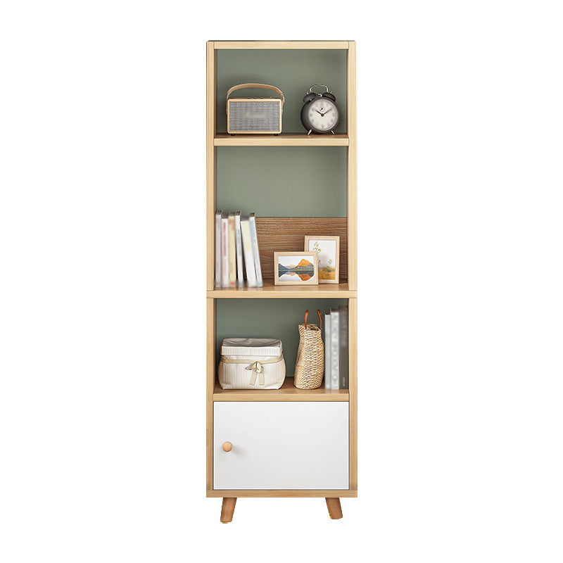 Wood Bookshelf Scandinavian Style Bookcase for Home Office and Study Room 15.7"L x 9.4"W x 59.1"H Natural No Drawer Clearhalo 'Bookcases' 'furn' 'furn_bookcases' 'Furniture' 'furniture_bookcases' 'Office Furniture' 4878539