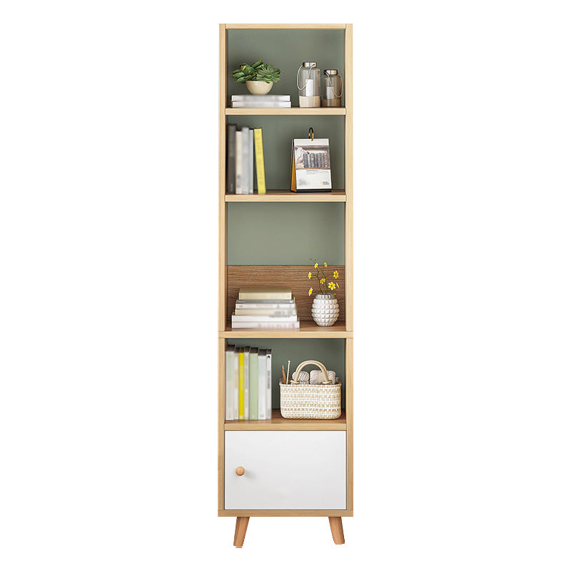 Wood Bookshelf Scandinavian Style Bookcase for Home Office and Study Room 15.7"L x 9.4"W x 70.9"H Natural No Drawer Clearhalo 'Bookcases' 'furn' 'furn_bookcases' 'Furniture' 'furniture_bookcases' 'Office Furniture' 4878554