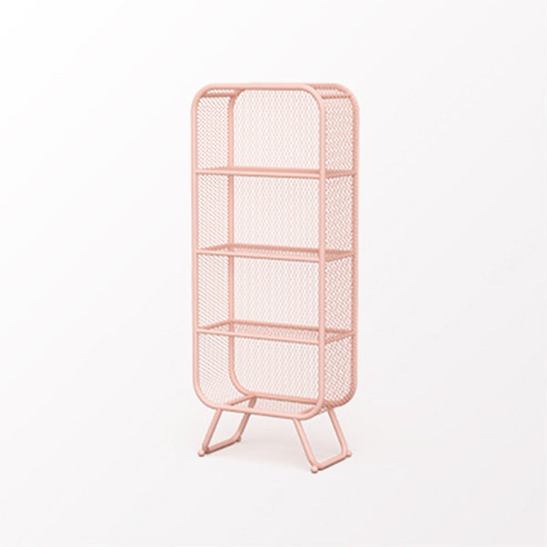 Industrial Metal Standard Bookshelf Closed Back Vertical Bookcase for Bedroom 23.6"L x 11.8"W x 59.1"H Pink Clearhalo 'Bookcases' 'furn' 'furn_bookcases' 'Furniture' 'furniture_bookcases' 'Office Furniture' 4878572