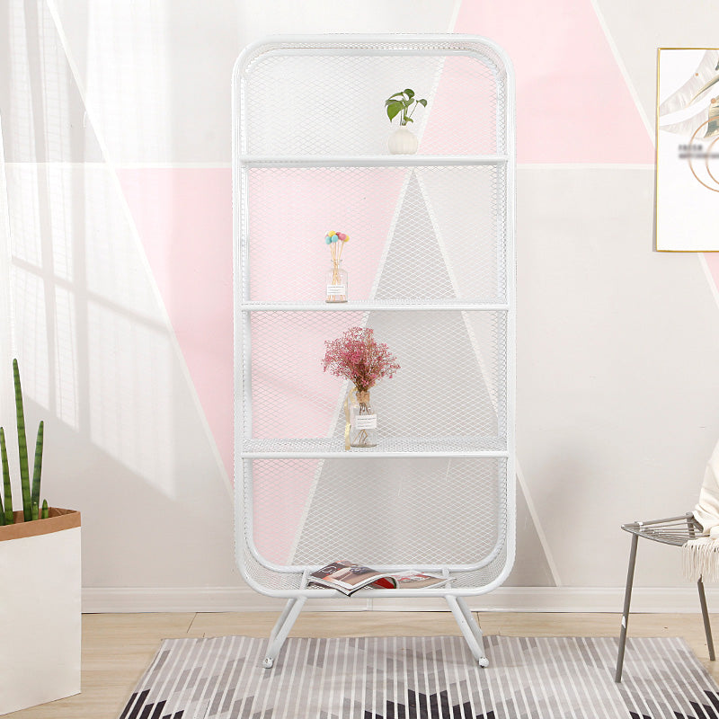 Industrial Metal Standard Bookshelf Closed Back Vertical Bookcase for Bedroom 31.5"L x 11.8"W x 70.9"H White Clearhalo 'Bookcases' 'furn' 'furn_bookcases' 'Furniture' 'furniture_bookcases' 'Office Furniture' 4878573
