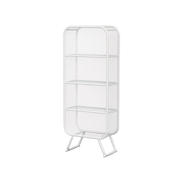 Industrial Metal Standard Bookshelf Closed Back Vertical Bookcase for Bedroom 23.6"L x 11.8"W x 59.1"H White Clearhalo 'Bookcases' 'furn' 'furn_bookcases' 'Furniture' 'furniture_bookcases' 'Office Furniture' 4878574