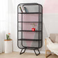 Industrial Metal Standard Bookshelf Closed Back Vertical Bookcase for Bedroom 31.5"L x 11.8"W x 70.9"H Black Clearhalo 'Bookcases' 'furn' 'furn_bookcases' 'Furniture' 'furniture_bookcases' 'Office Furniture' 4878575