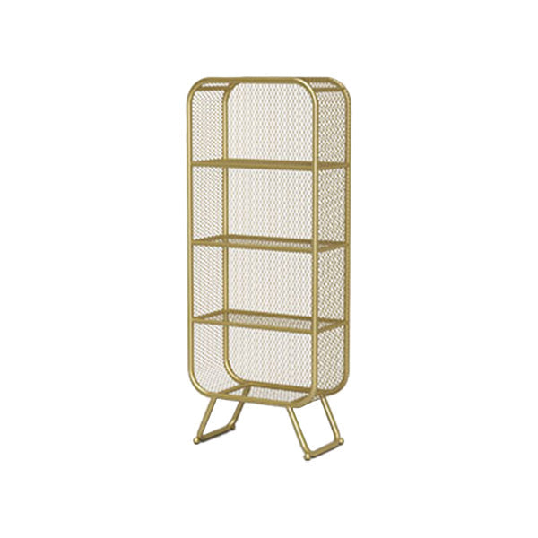 Industrial Metal Standard Bookshelf Closed Back Vertical Bookcase for Bedroom 23.6"L x 11.8"W x 59.1"H Gold Clearhalo 'Bookcases' 'furn' 'furn_bookcases' 'Furniture' 'furniture_bookcases' 'Office Furniture' 4878576