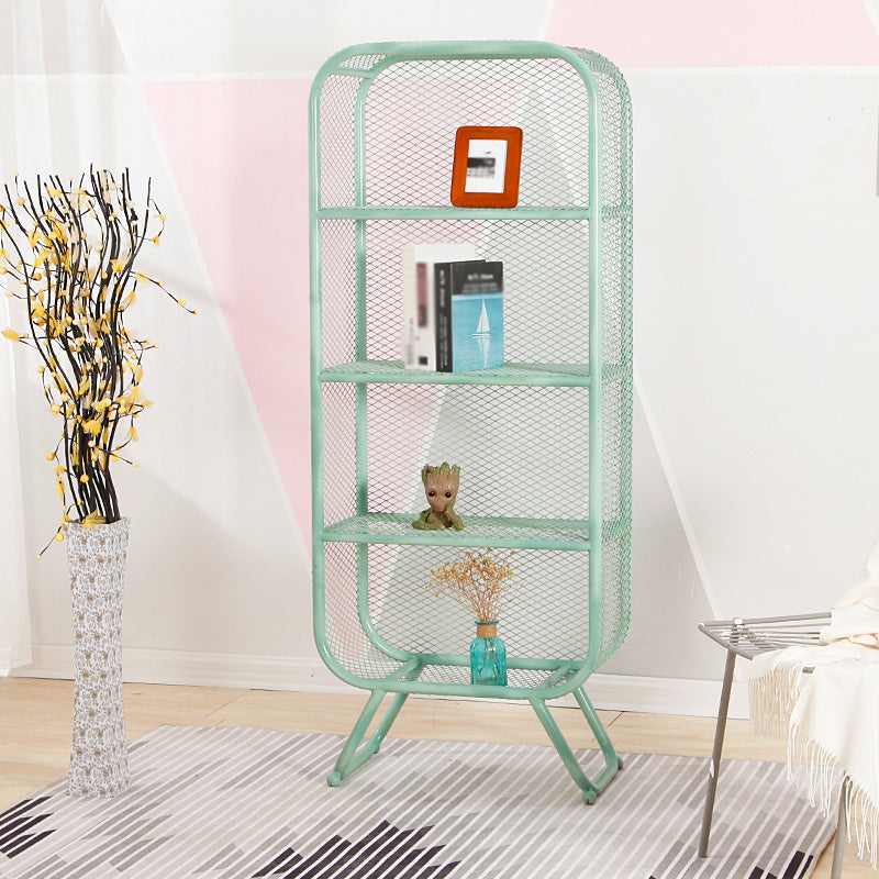 Industrial Metal Standard Bookshelf Closed Back Vertical Bookcase for Bedroom 31.5"L x 11.8"W x 70.9"H Blue Clearhalo 'Bookcases' 'furn' 'furn_bookcases' 'Furniture' 'furniture_bookcases' 'Office Furniture' 4878577