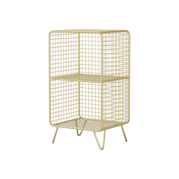 Industrial Metal Standard Bookshelf Closed Back Vertical Bookcase for Bedroom 14"L x 12"W x 26"H Gold Clearhalo 'Bookcases' 'furn' 'furn_bookcases' 'Furniture' 'furniture_bookcases' 'Office Furniture' 4878579