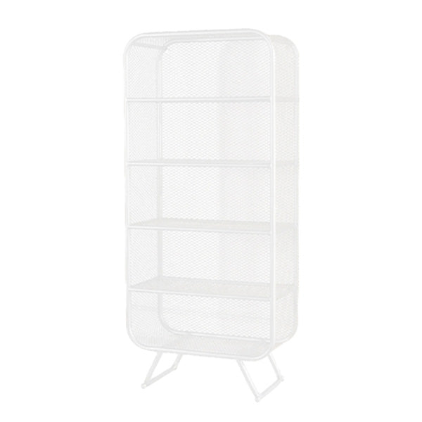 Industrial Metal Standard Bookshelf Closed Back Vertical Bookcase for Bedroom 31.5"L x 13.8"W x 70.9"H White Clearhalo 'Bookcases' 'furn' 'furn_bookcases' 'Furniture' 'furniture_bookcases' 'Office Furniture' 4878583