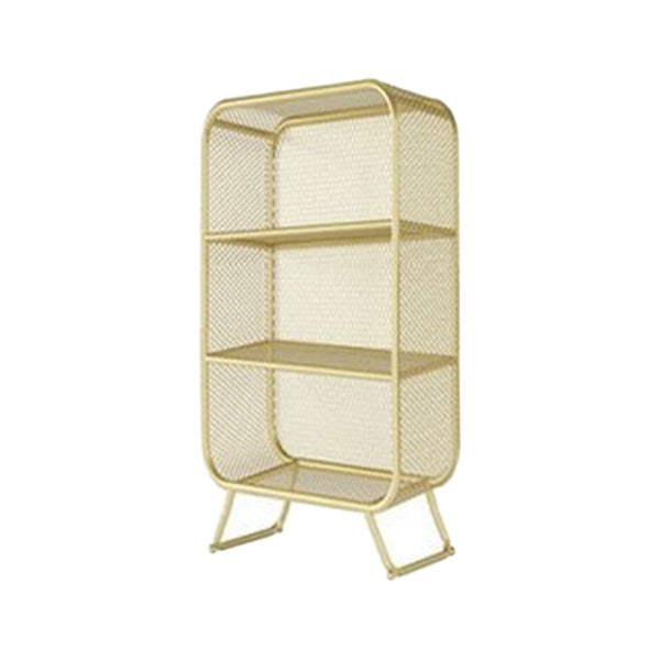 Industrial Metal Standard Bookshelf Closed Back Vertical Bookcase for Bedroom 24"L x 12"W x 47"H Gold Clearhalo 'Bookcases' 'furn' 'furn_bookcases' 'Furniture' 'furniture_bookcases' 'Office Furniture' 4878587