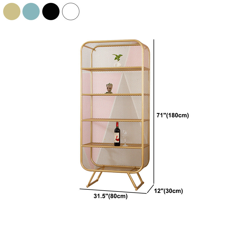 Industrial Metal Standard Bookshelf Closed Back Vertical Bookcase for Bedroom Clearhalo 'Bookcases' 'furn' 'furn_bookcases' 'Furniture' 'furniture_bookcases' 'Office Furniture' 4878589