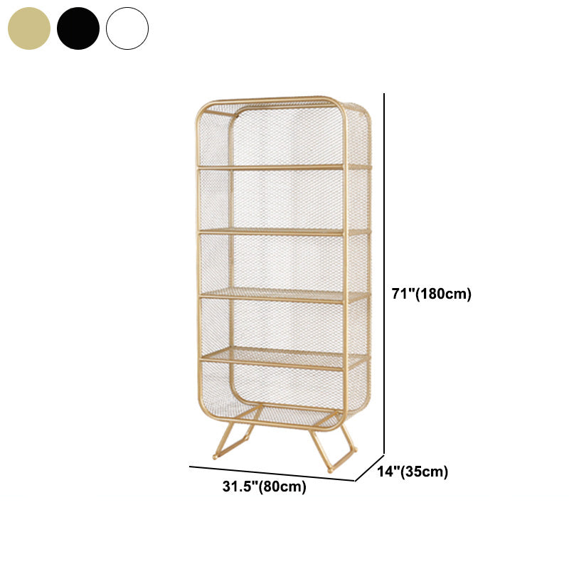 Industrial Metal Standard Bookshelf Closed Back Vertical Bookcase for Bedroom Clearhalo 'Bookcases' 'furn' 'furn_bookcases' 'Furniture' 'furniture_bookcases' 'Office Furniture' 4878590