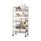 Industrial Metal Etagere Bookshelf Vertical Open Bookcase with Caster Wheels 17.3"L x 10.2"W x 41.3"H Silver Clearhalo 'Bookcases' 'furn' 'furn_bookcases' 'Furniture' 'furniture_bookcases' 'Office Furniture' 4878600