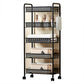 Industrial Metal Etagere Bookshelf Vertical Open Bookcase with Caster Wheels 17.7"L x 10.2"W x 41.3"H Black Clearhalo 'Bookcases' 'furn' 'furn_bookcases' 'Furniture' 'furniture_bookcases' 'Office Furniture' 4878602