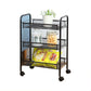 Industrial Metal Etagere Bookshelf Vertical Open Bookcase with Caster Wheels 17.7"L x 10.6"W x 24.8"H Black Clearhalo 'Bookcases' 'furn' 'furn_bookcases' 'Furniture' 'furniture_bookcases' 'Office Furniture' 4878605