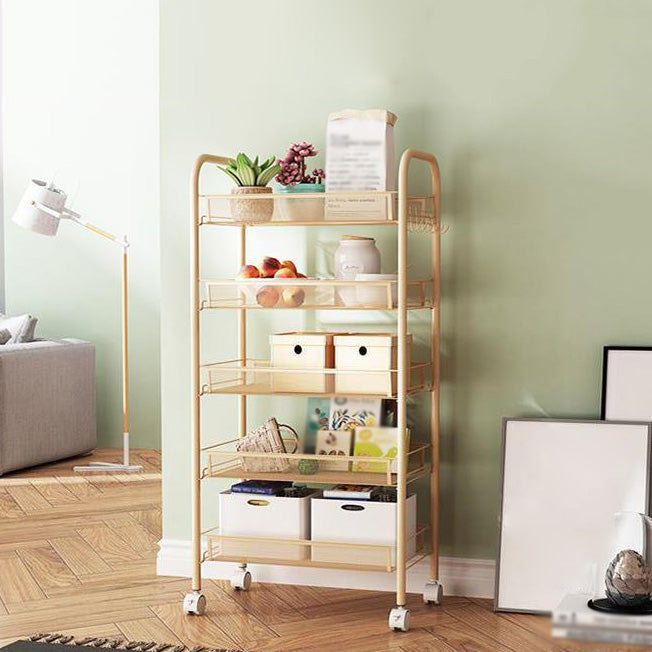 Industrial Metal Etagere Bookshelf Vertical Open Bookcase with Caster Wheels Clearhalo 'Bookcases' 'furn' 'furn_bookcases' 'Furniture' 'furniture_bookcases' 'Office Furniture' 4878614