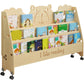 Ladder Closed Back Bookshelf Solid and Manufactured Wood Bookshelf for Home 39.4"L x 7.9"W x 24.8"H Natural Clearhalo 'Bookcases' 'furn' 'furn_bookcases' 'Furniture' 'furniture_bookcases' 'Office Furniture' 4878652