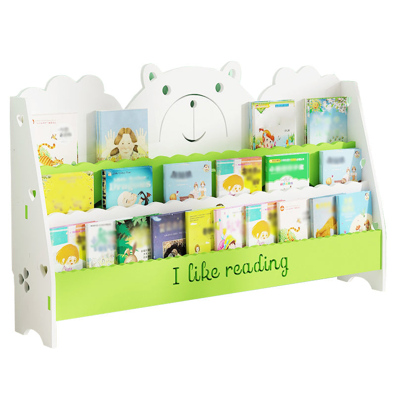 Ladder Closed Back Bookshelf Solid and Manufactured Wood Bookshelf for Home 39.4"L x 7.9"W x 22.8"H White-Green Clearhalo 'Bookcases' 'furn' 'furn_bookcases' 'Furniture' 'furniture_bookcases' 'Office Furniture' 4878667