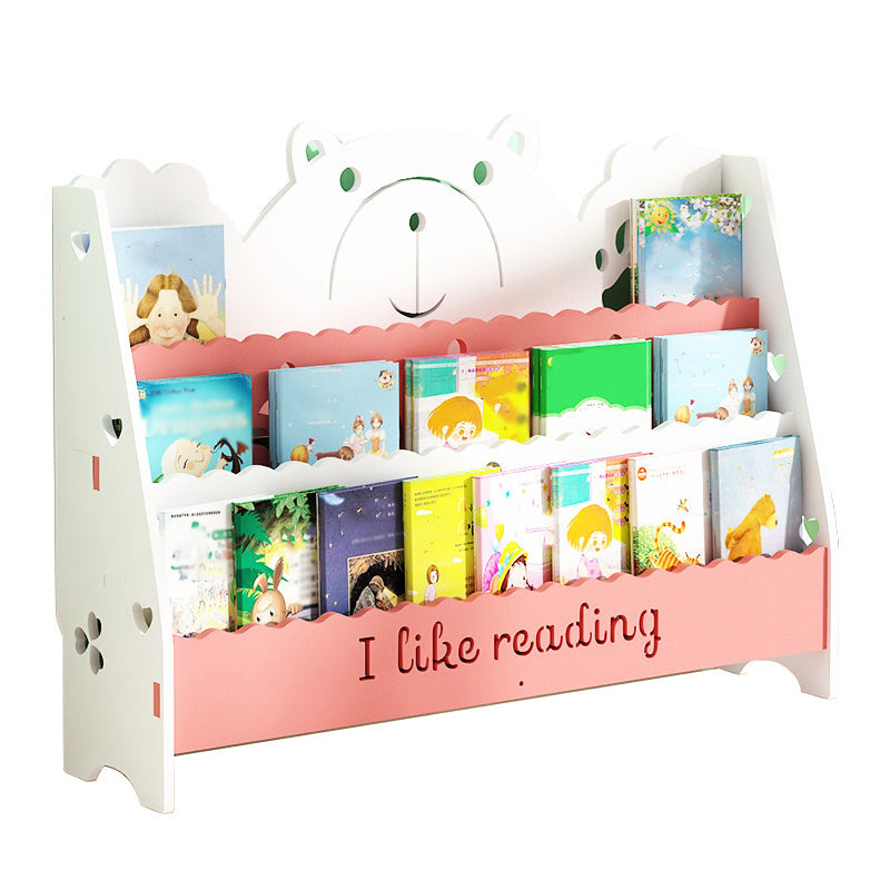 Ladder Closed Back Bookshelf Solid and Manufactured Wood Bookshelf for Home 31.5"L x 7.9"W x 22.8"H White-Pink Clearhalo 'Bookcases' 'furn' 'furn_bookcases' 'Furniture' 'furniture_bookcases' 'Office Furniture' 4878676