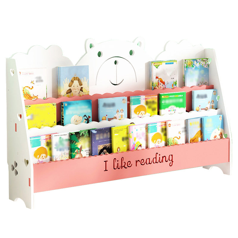 Ladder Closed Back Bookshelf Solid and Manufactured Wood Bookshelf for Home 39.4"L x 7.9"W x 22.8"H White-Pink Clearhalo 'Bookcases' 'furn' 'furn_bookcases' 'Furniture' 'furniture_bookcases' 'Office Furniture' 4878678