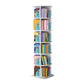 Scandinavian Style Bookshelf Closed Back Solid Wood Bookcase for Home Study Room 18.1"L x 18.1"W x 76.8"H White-Blue Clearhalo 'Bookcases' 'furn' 'furn_bookcases' 'Furniture' 'furniture_bookcases' 'Office Furniture' 4878694