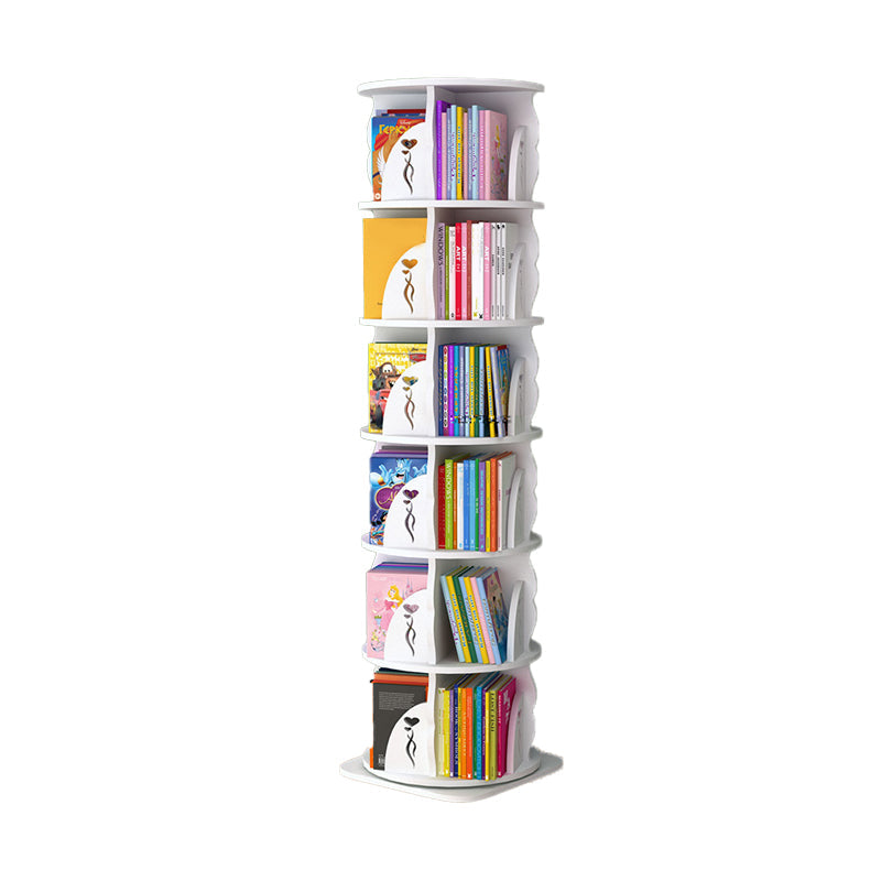 Scandinavian Style Bookshelf Closed Back Solid Wood Bookcase for Home Study Room 18.1"L x 18.1"W x 76.8"H White Clearhalo 'Bookcases' 'furn' 'furn_bookcases' 'Furniture' 'furniture_bookcases' 'Office Furniture' 4878696