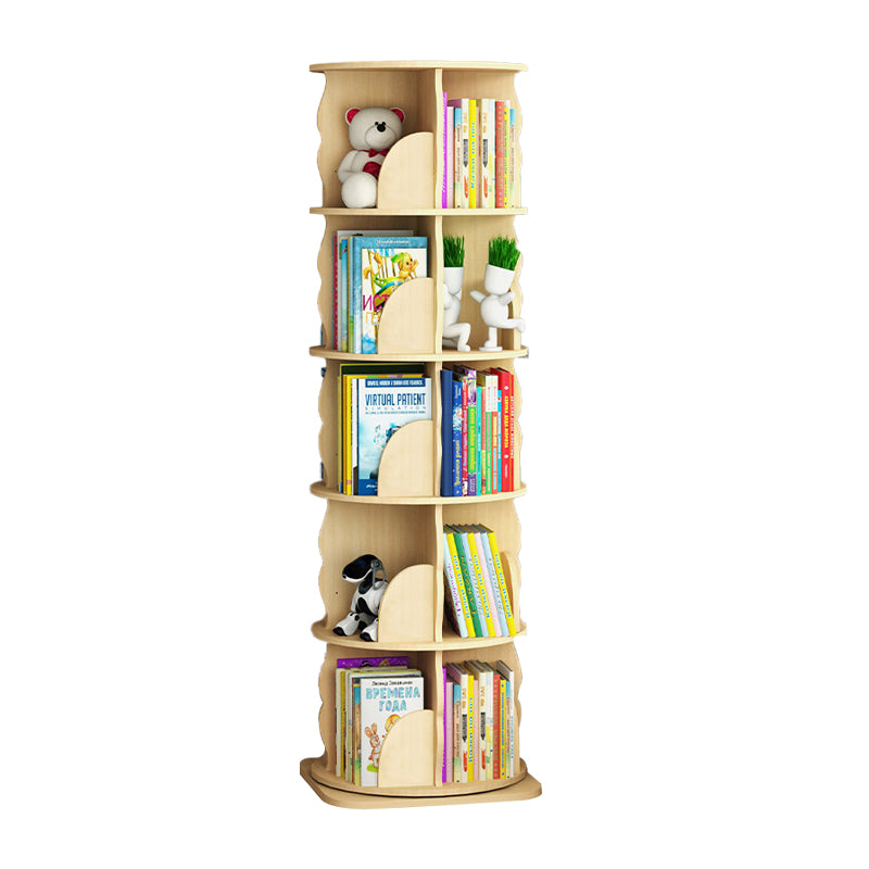 Scandinavian Style Bookshelf Closed Back Solid Wood Bookcase for Home Study Room 15.7"L x 15.7"W x 58.3"H Natural Clearhalo 'Bookcases' 'furn' 'furn_bookcases' 'Furniture' 'furniture_bookcases' 'Office Furniture' 4878701