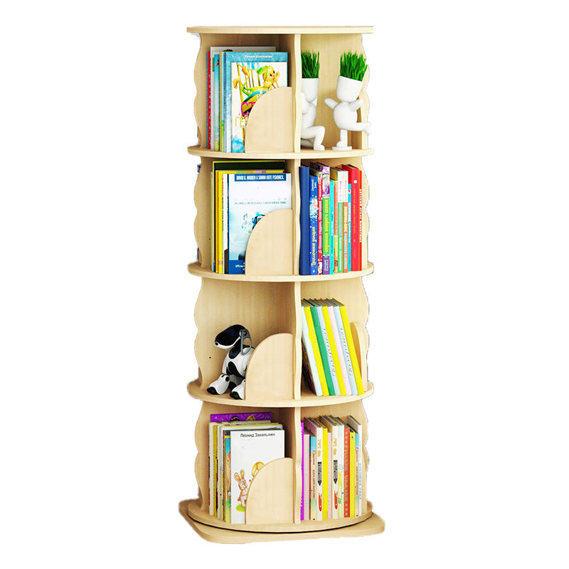 Scandinavian Style Bookshelf Closed Back Solid Wood Bookcase for Home Study Room 15.7"L x 15.7"W x 46.9"H Natural Clearhalo 'Bookcases' 'furn' 'furn_bookcases' 'Furniture' 'furniture_bookcases' 'Office Furniture' 4878705