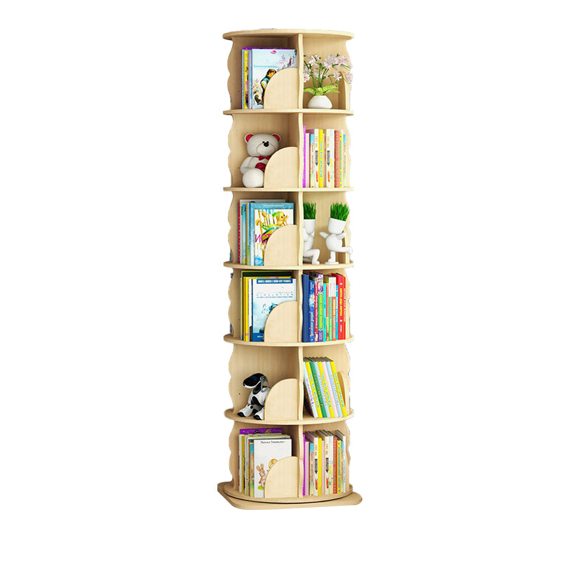 Scandinavian Style Bookshelf Closed Back Solid Wood Bookcase for Home Study Room 15.7"L x 15.7"W x 70.1"H Natural Clearhalo 'Bookcases' 'furn' 'furn_bookcases' 'Furniture' 'furniture_bookcases' 'Office Furniture' 4878709