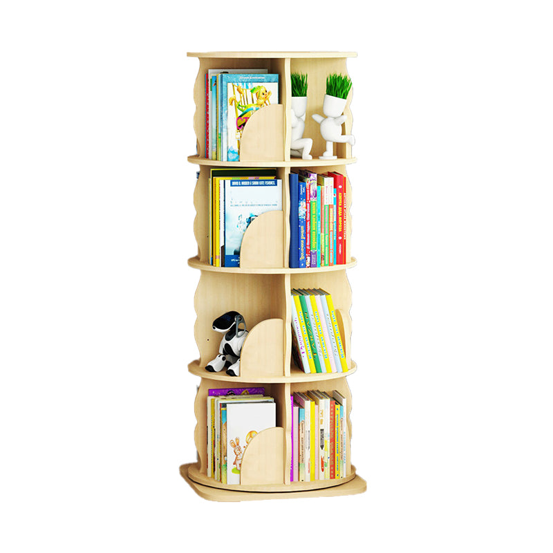 Scandinavian Style Bookshelf Closed Back Solid Wood Bookcase for Home Study Room 18.1"L x 18.1"W x 52"H Natural Clearhalo 'Bookcases' 'furn' 'furn_bookcases' 'Furniture' 'furniture_bookcases' 'Office Furniture' 4878711