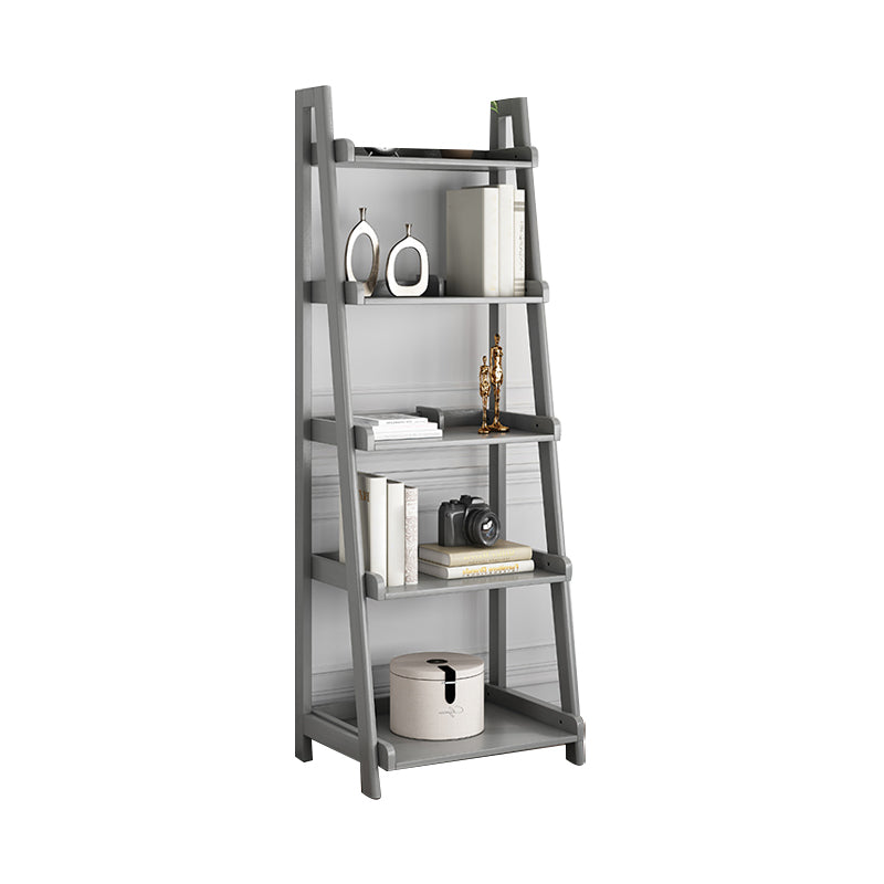 Scandinavian Ladder Bookshelf Vertical Open Ash Bookcase for Living Room 23.6"L x 15"W x 64.2"H Grey Bookcases Clearhalo 'Bookcases' 'furn' 'furn_bookcases' 'Furniture' 'furniture_bookcases' 'Office Furniture' 4878727