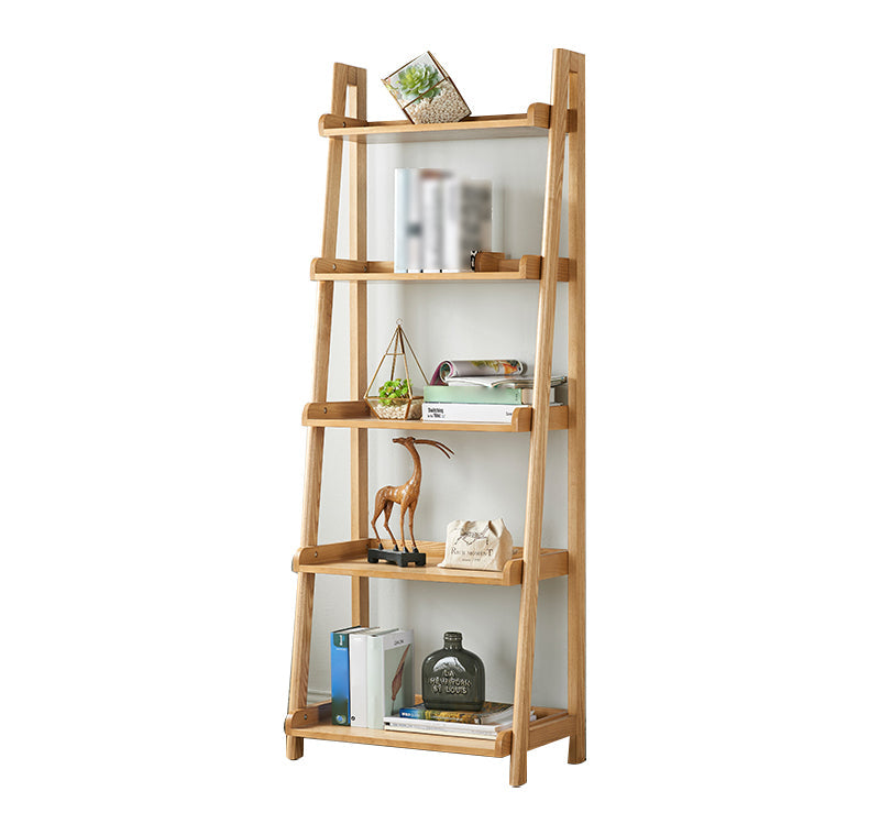 Scandinavian Ladder Bookshelf Vertical Open Ash Bookcase for Living Room Clearhalo 'Bookcases' 'furn' 'furn_bookcases' 'Furniture' 'furniture_bookcases' 'Office Furniture' 4878735