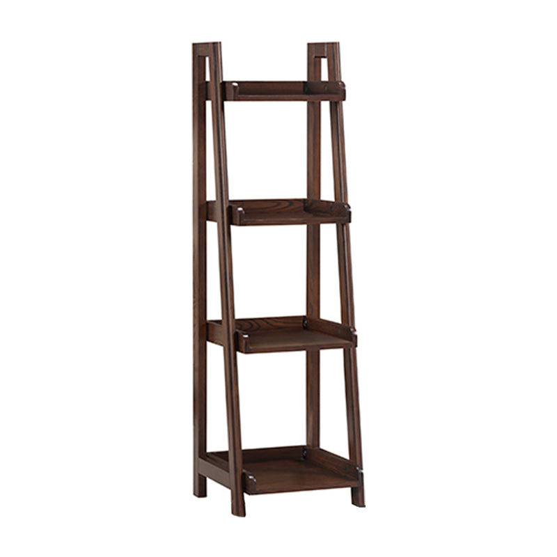 Scandinavian Ladder Bookshelf Vertical Open Ash Bookcase for Living Room 18.9"L x 15"W x 51.2"H Walnut Bookcases Clearhalo 'Bookcases' 'furn' 'furn_bookcases' 'Furniture' 'furniture_bookcases' 'Office Furniture' 4878738