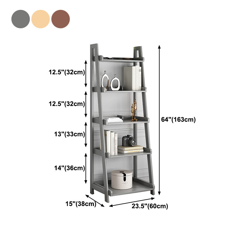 Scandinavian Ladder Bookshelf Vertical Open Ash Bookcase for Living Room Clearhalo 'Bookcases' 'furn' 'furn_bookcases' 'Furniture' 'furniture_bookcases' 'Office Furniture' 4878744