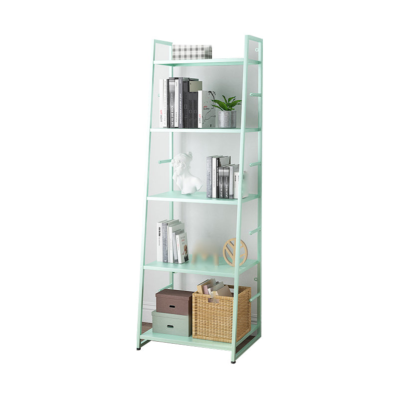 55.51"H Bookshelf Scandinavian Style Open Back Bookcase for Home Office 13.8"L x 14.2"W x 55.5"H Green Clearhalo 'Bookcases' 'furn' 'furn_bookcases' 'Furniture' 'furniture_bookcases' 'Office Furniture' 4878767