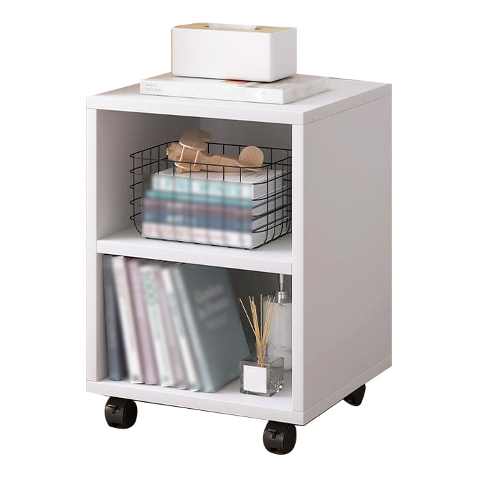 Scandinavian Bookcase Manufactured Wood Standard Bookshelf with Caster Wheels 12"L x 12"W x 19"H White Bookcases Clearhalo 'Bookcases' 'furn' 'furn_bookcases' 'Furniture' 'furniture_bookcases' 'Office Furniture' 4878779