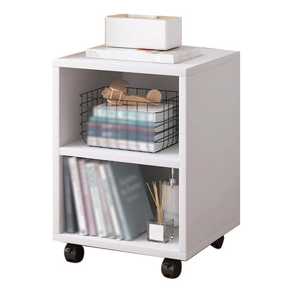 Scandinavian Bookcase Manufactured Wood Standard Bookshelf with Caster Wheels 12"L x 12"W x 19"H White Bookcases Clearhalo 'Bookcases' 'furn' 'furn_bookcases' 'Furniture' 'furniture_bookcases' 'Office Furniture' 4878779