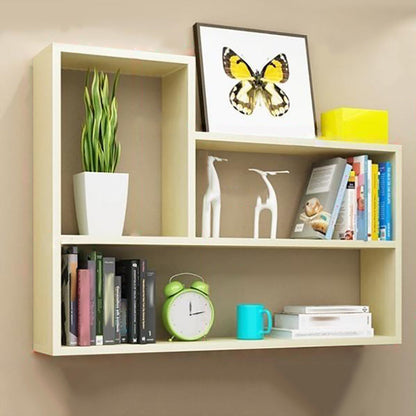 Wall Mounted Bookshelf Scandinavian Style Bookcase for Study Room and Office 31.5"L x 5.9"W x 23.6"H Off-White Clearhalo 'Bookcases' 'furn' 'furn_bookcases' 'Furniture' 'furniture_bookcases' 'Office Furniture' 4878813